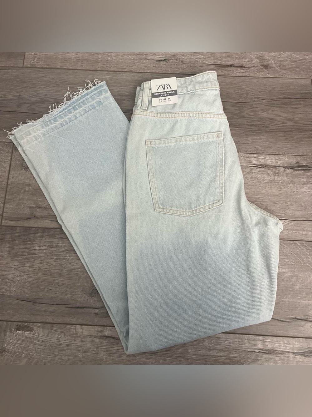 Zara Light Blue Straight Leg Jeans